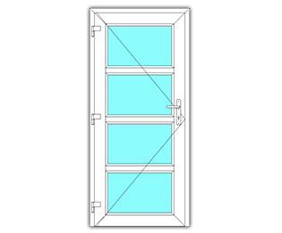 4 Vak glasdeur links