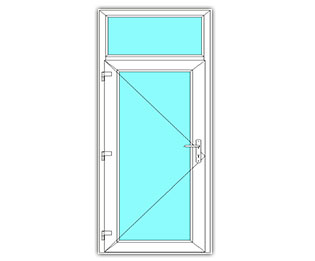 Glasdeur links met bovenlicht