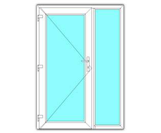 Glasdeur links met zijlicht